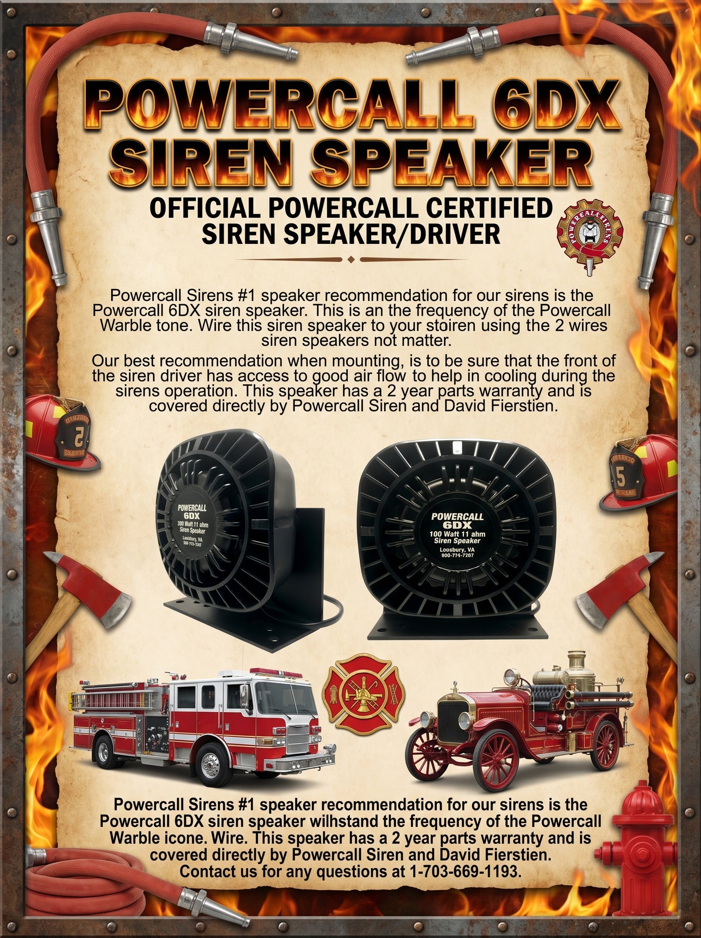 Powercall 6DX 100 Watt Siren Speaker (IN STOCK)
