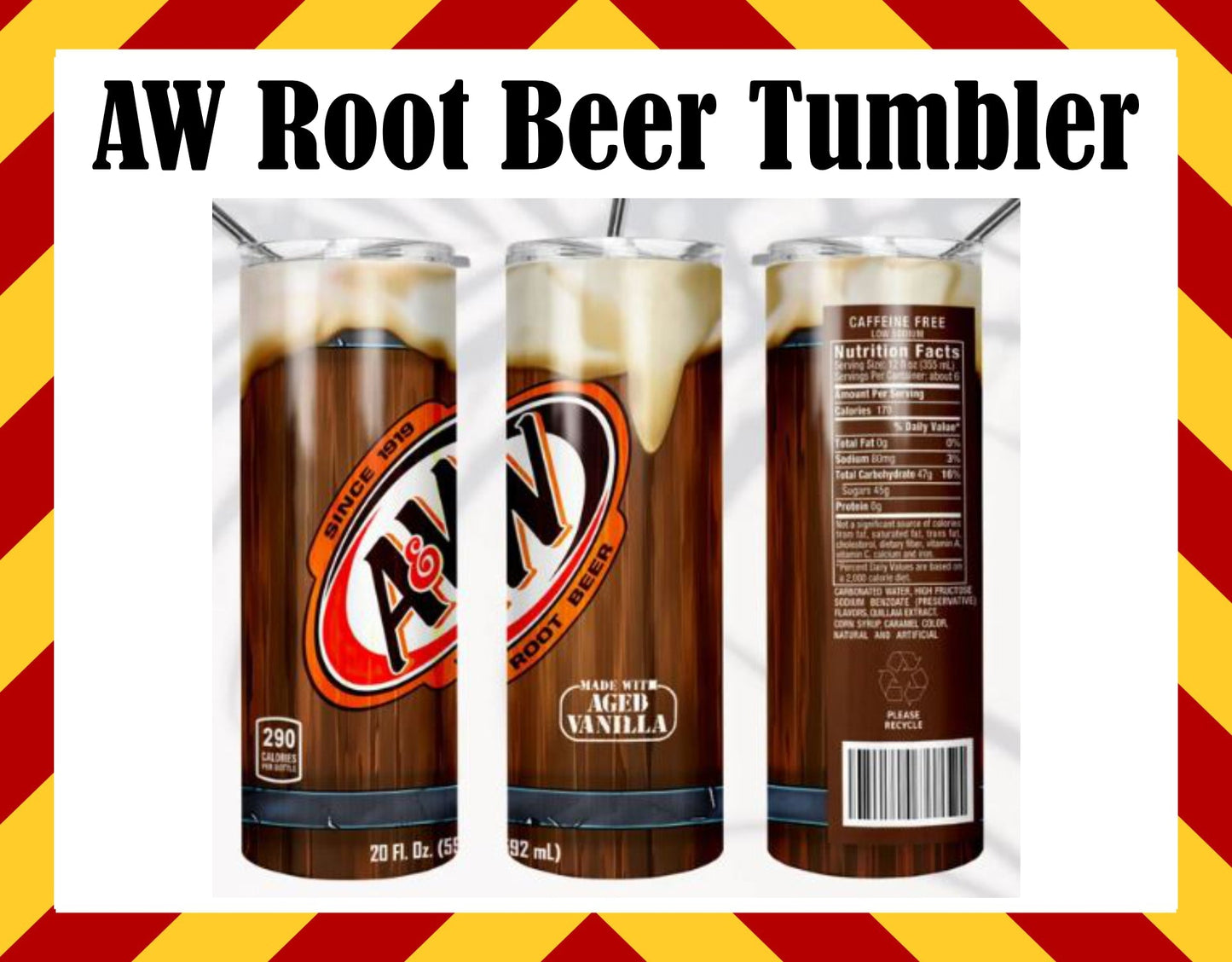 Stainless Steel Cup - AW Root Beer Design Hot/Cold Cup