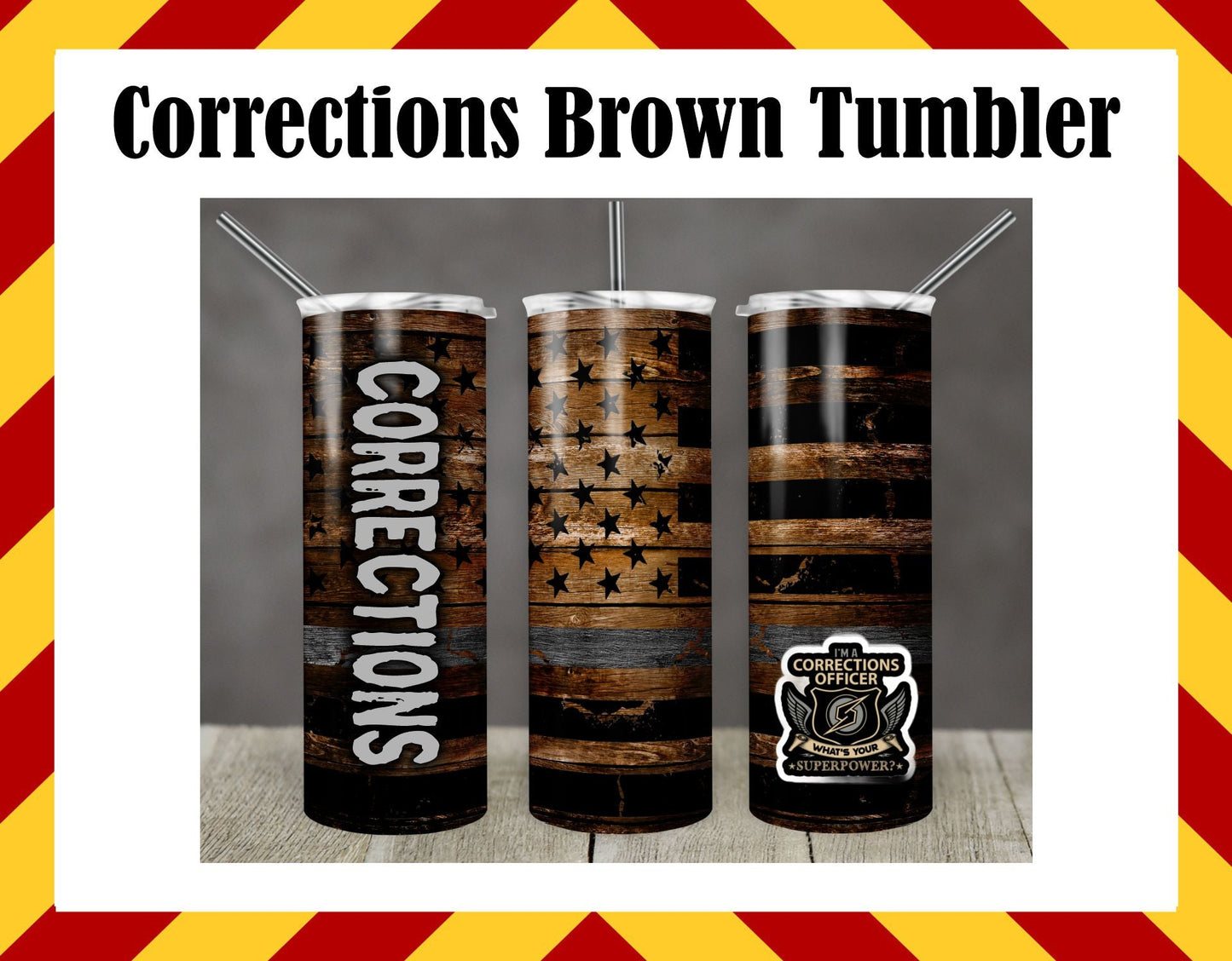 Stainless Steel Cup -  Corrections Brown Design Hot/Cold Cup