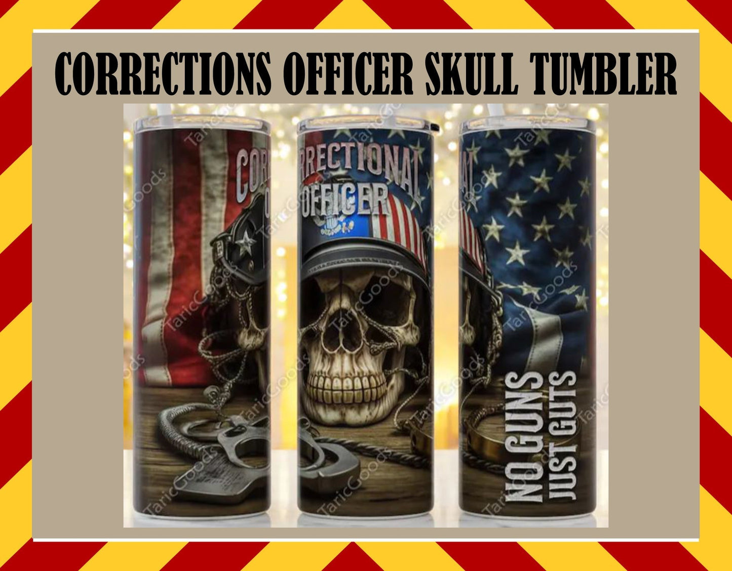 Stainless Steel Cup -  Corrections Officer Skull Design Hot/Cold Cup
