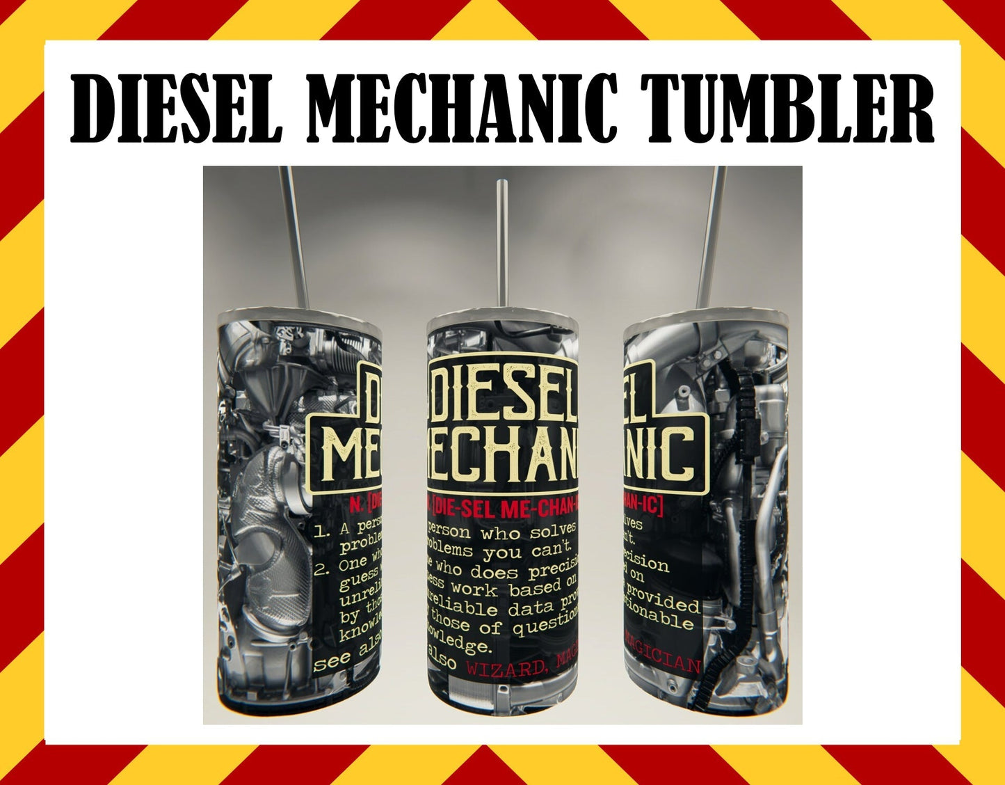 Stainless Steel Cup -  Diesel Mechanic Design Hot/Cold Cup