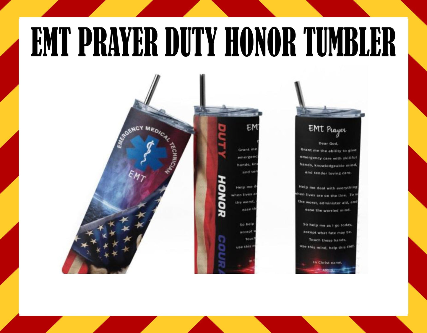 Stainless Steel Cup -  EMT Prayer Duty Design Hot/Cold Cup
