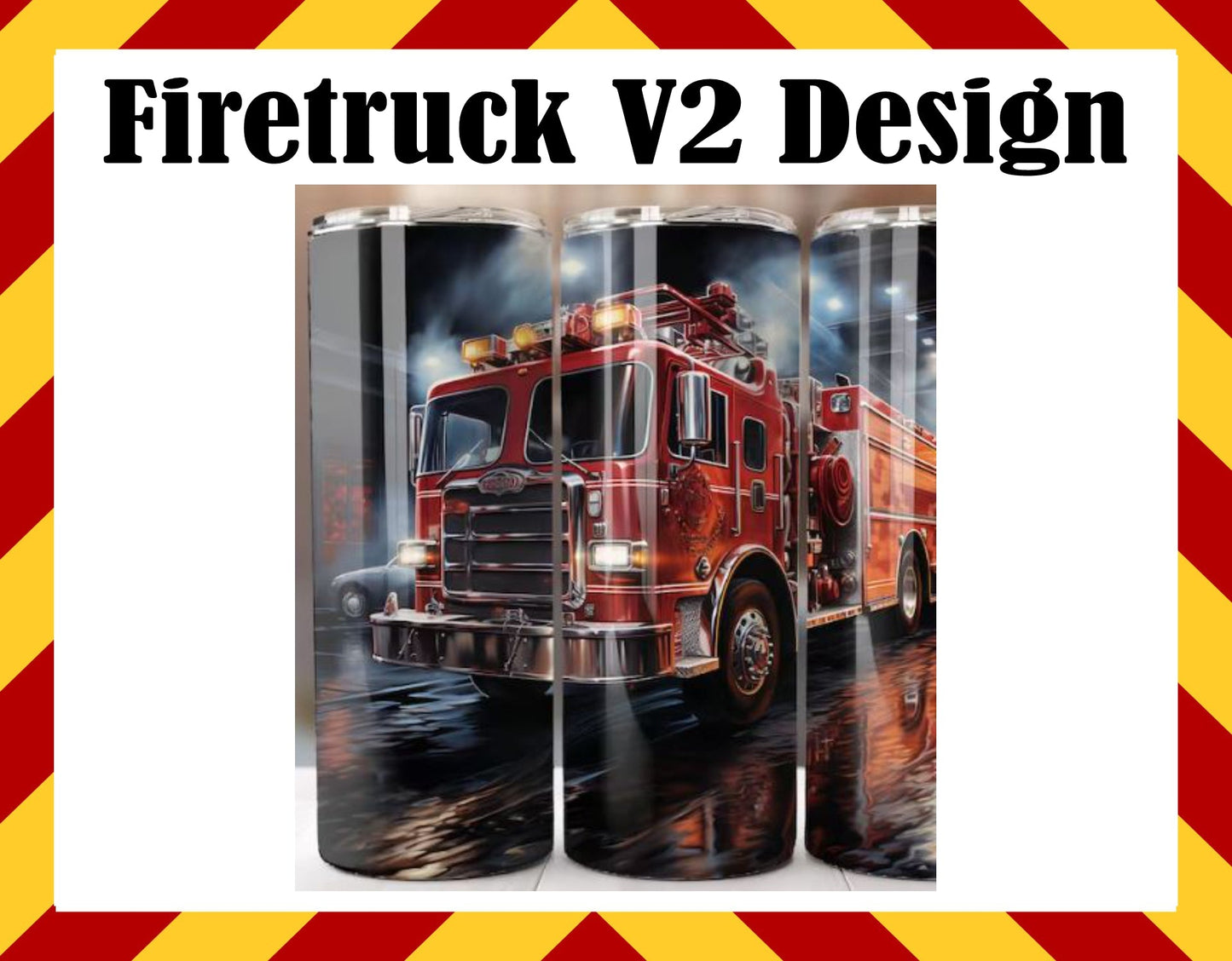 Drinkware Water Cup - Firefighter Firetruck V2 Design