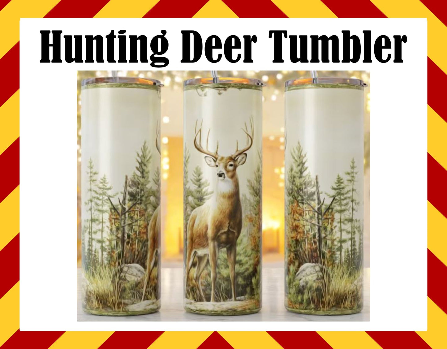Stainless Steel Cup - Hunting Deer Design Hot/Cold Cup