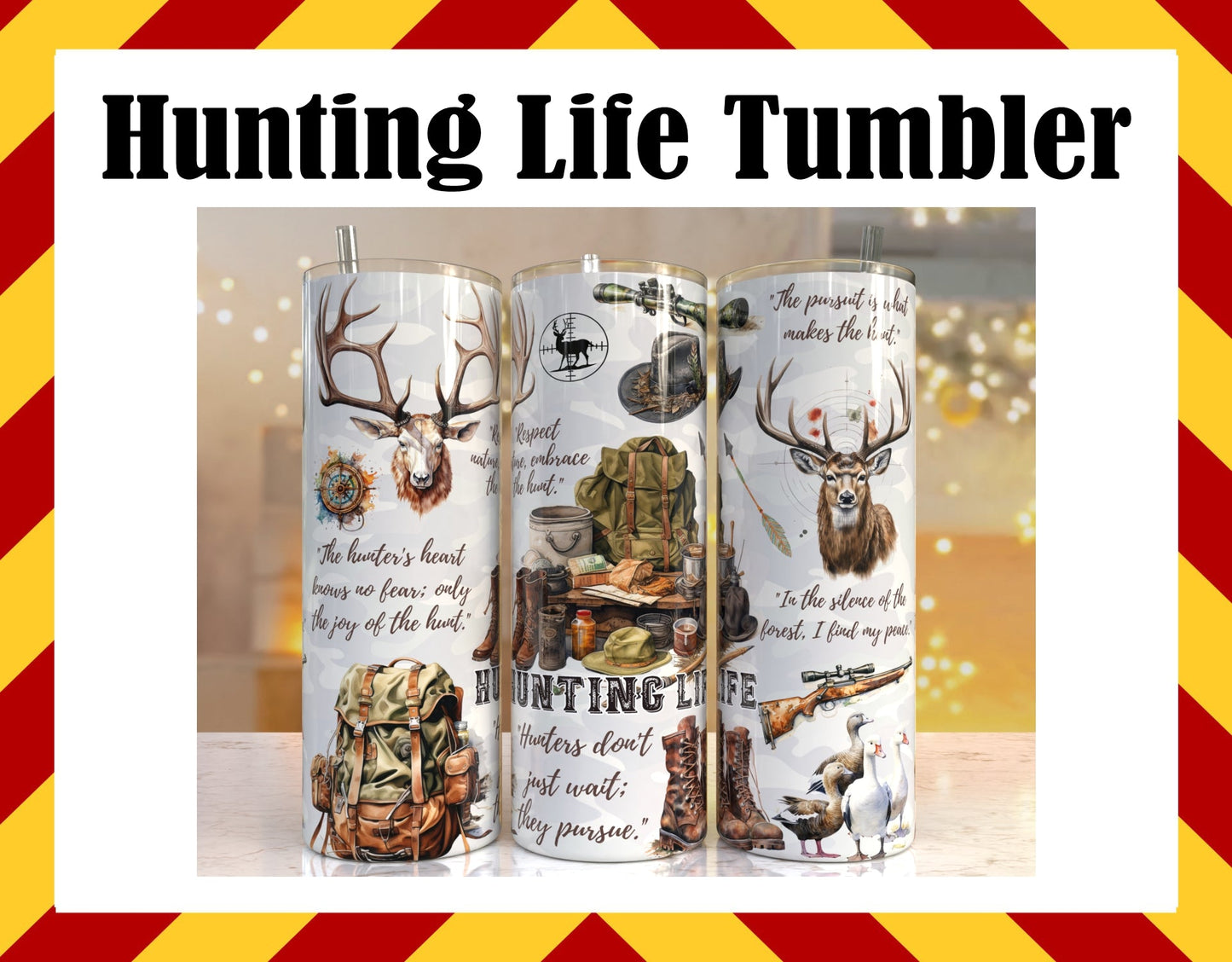 Stainless Steel Cup - Hunting Life Design Hot/Cold Cup