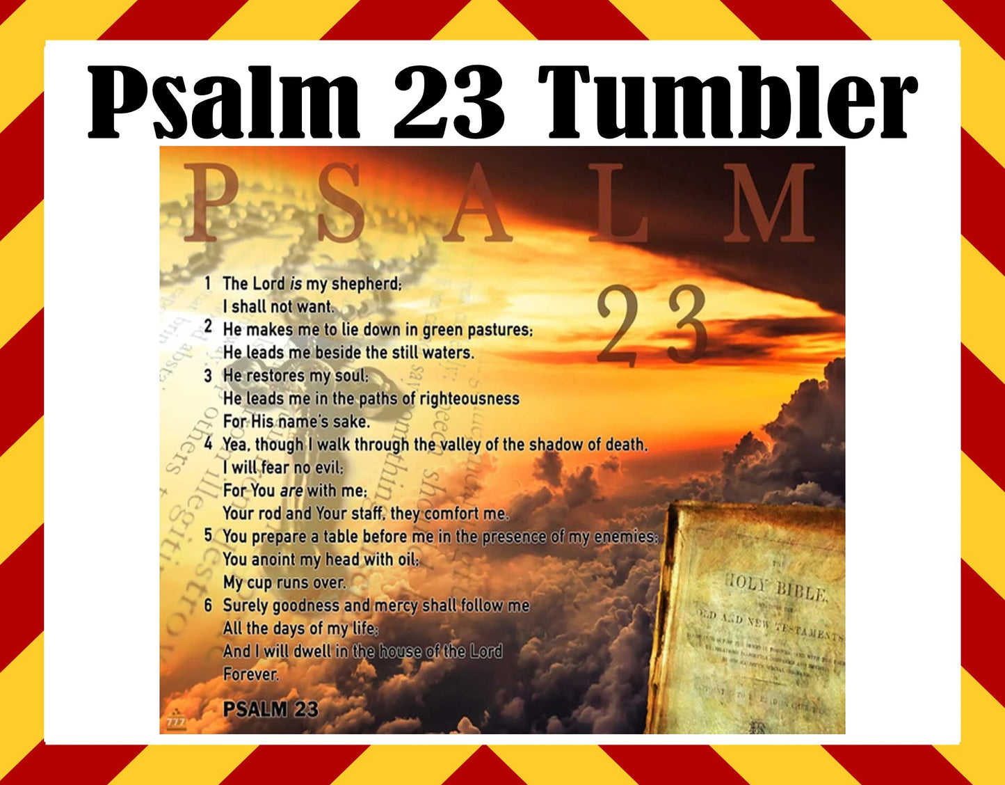 Stainless Steel Cup - Psalm 23 Design Hot/Cold Cup