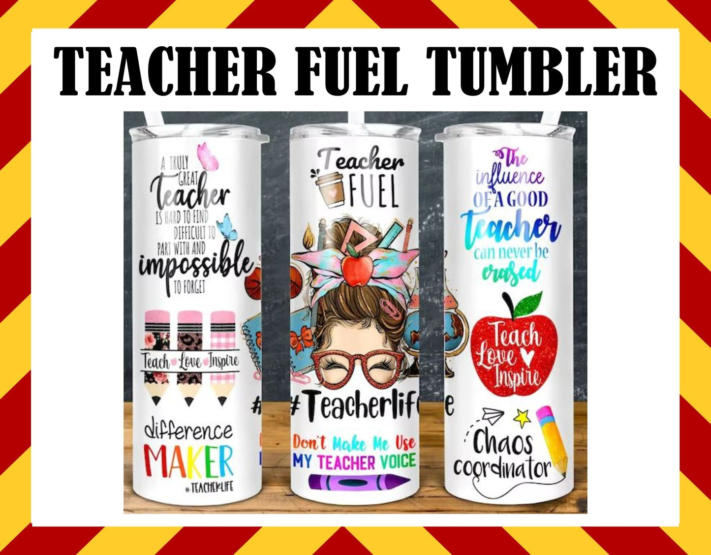 Stainless Steel Cup - TEACHER FUEL LIFE Design Hot/Cold Cup