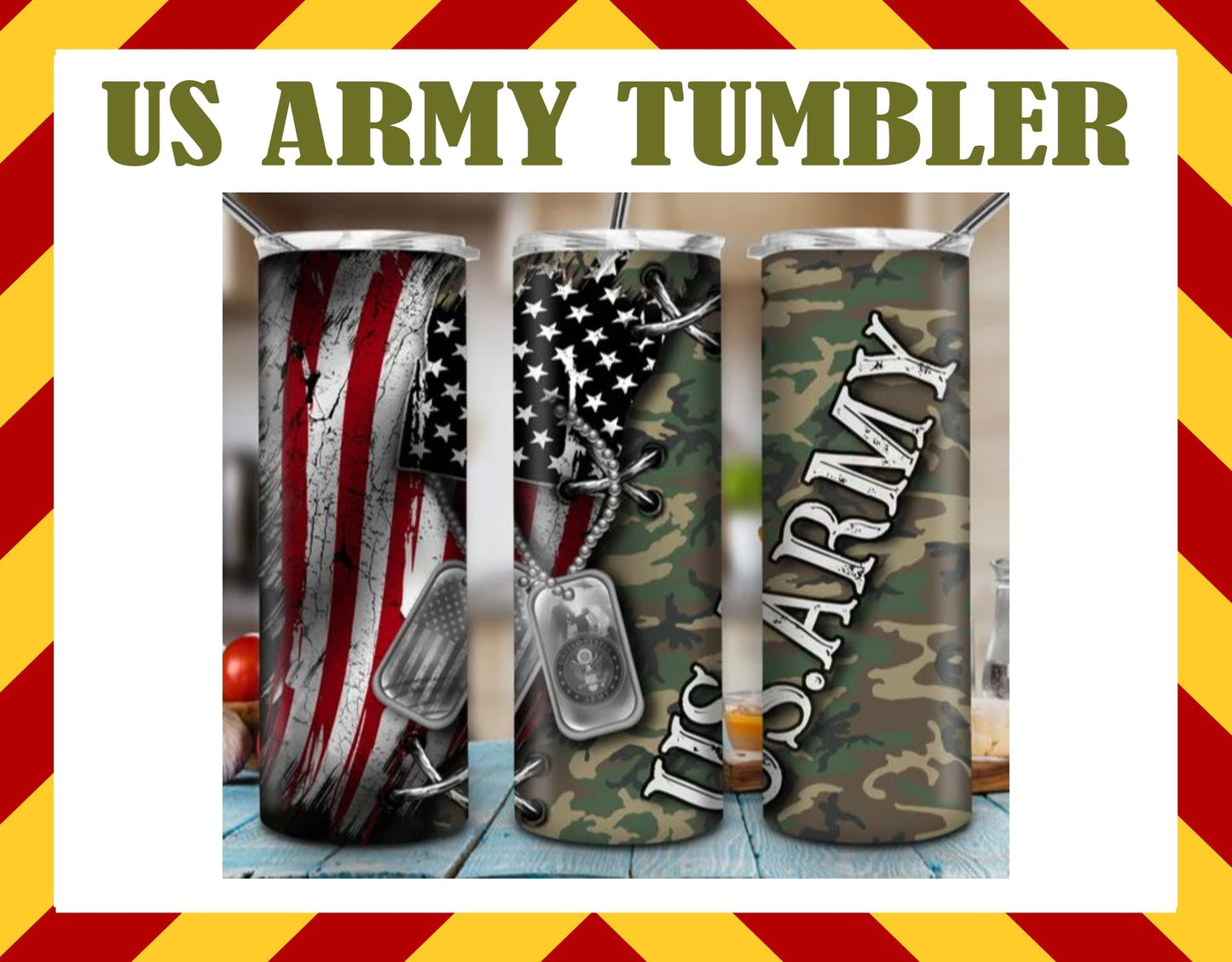 Stainless Steel Cup -  US ARMY CAMO Design Hot/Cold Cup