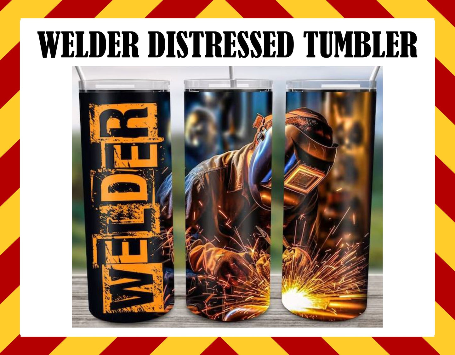 Stainless Steel Cup - Welder Distressed Design Hot/Cold Cup