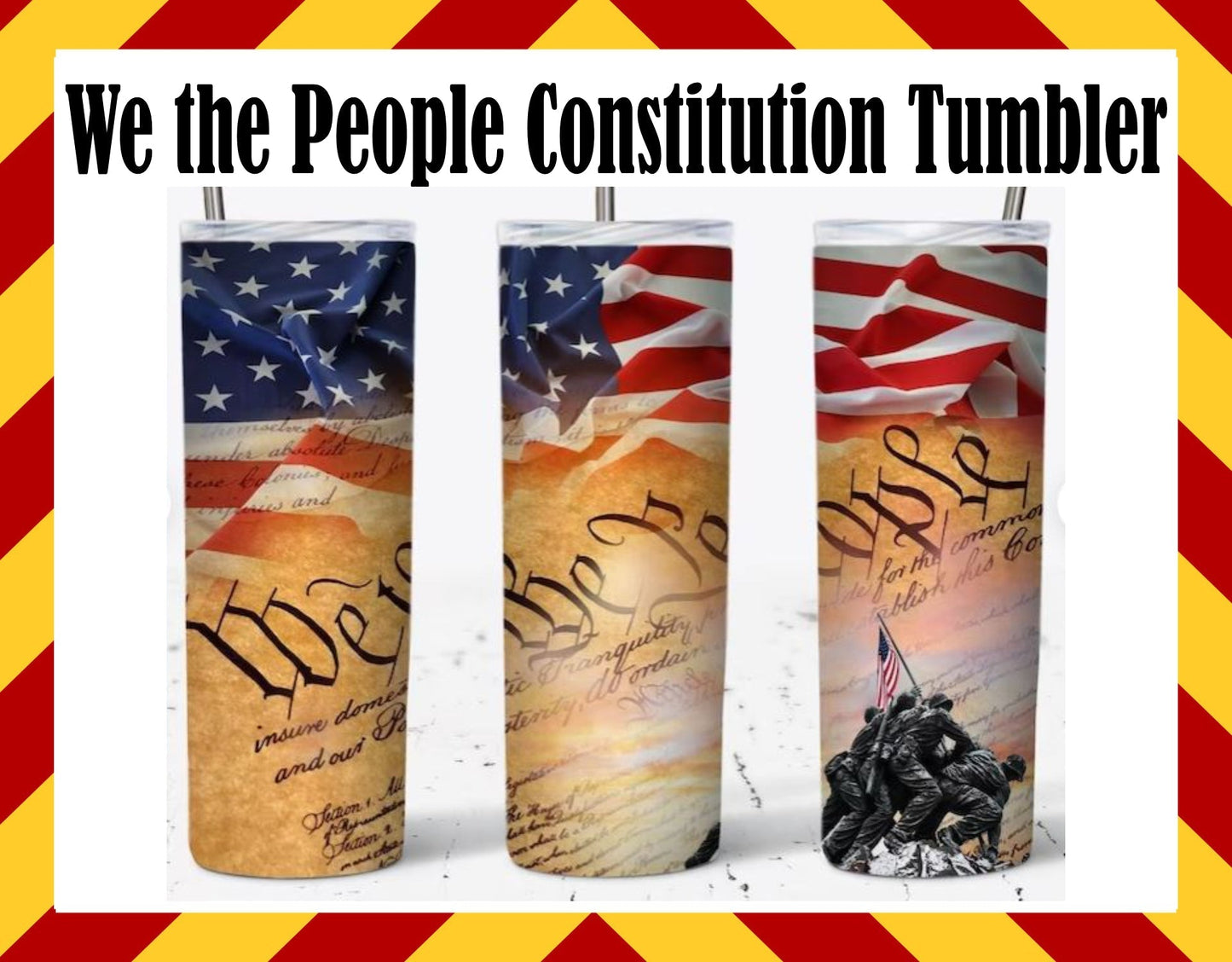 Stainless Steel Cup -  We the People Constitution Design Hot/Cold Cup