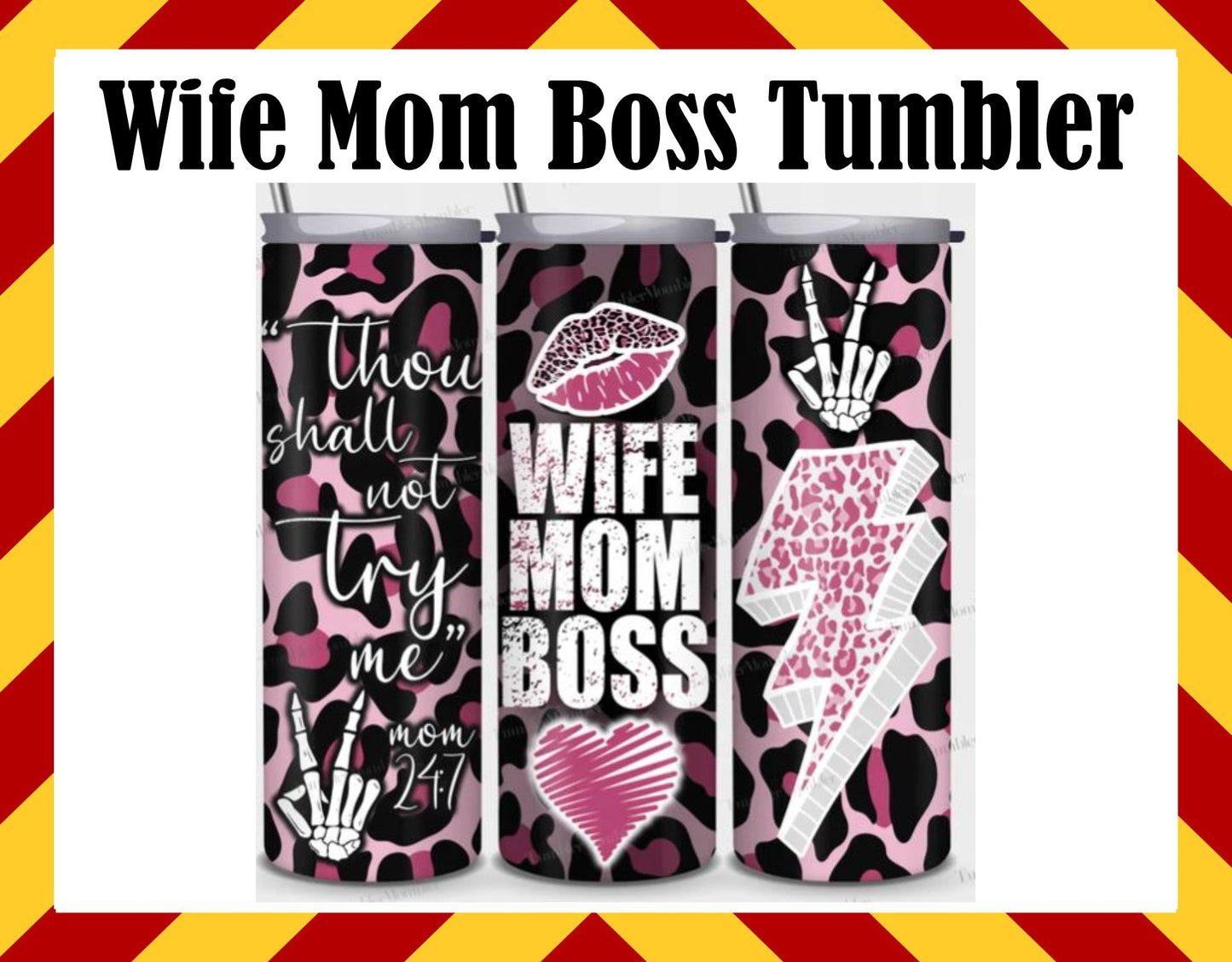 Stainless Steel Cup -  Wife Mom BossDesign Hot/Cold Cup