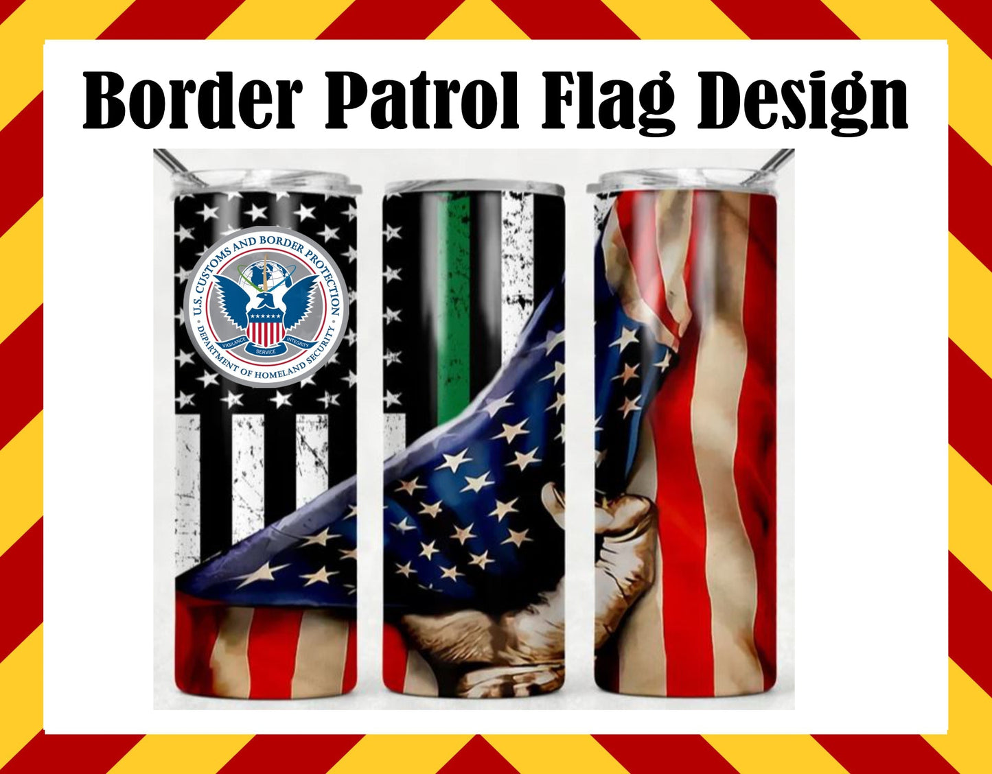 Stainless Steel Cup - Border Patrol Design Hot/Cold Cup