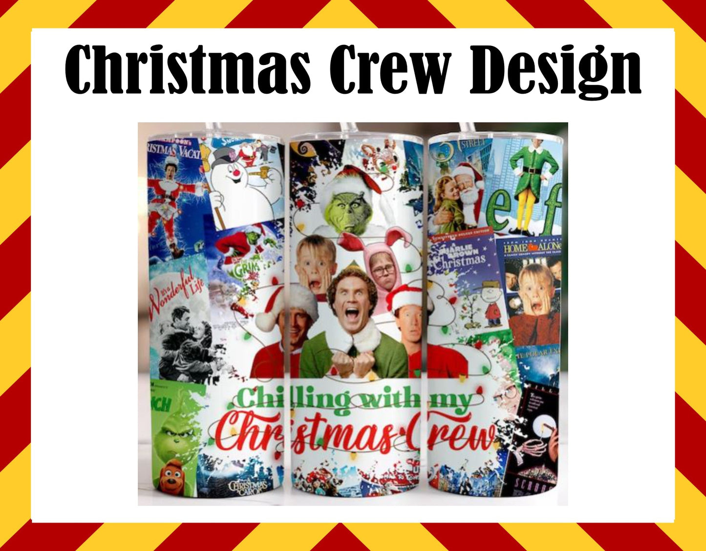 Stainless Steel Cup - CHRISTMAS CREW Design
