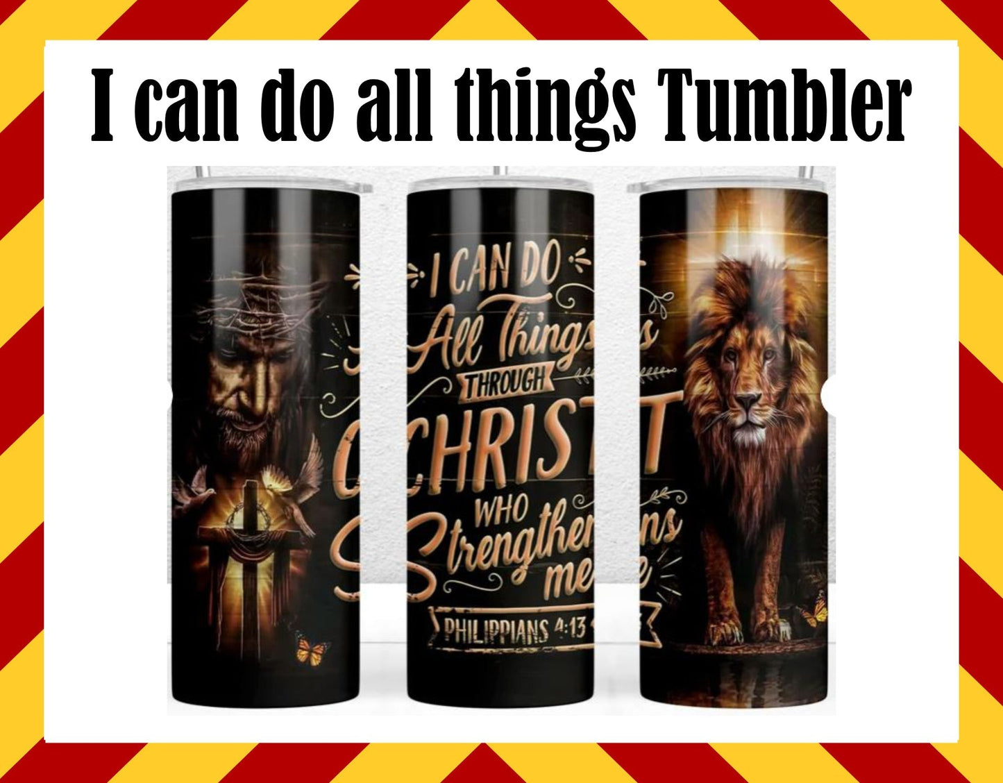 Stainless Steel Cup - I can do all things through Christ Design Hot/Cold Cup