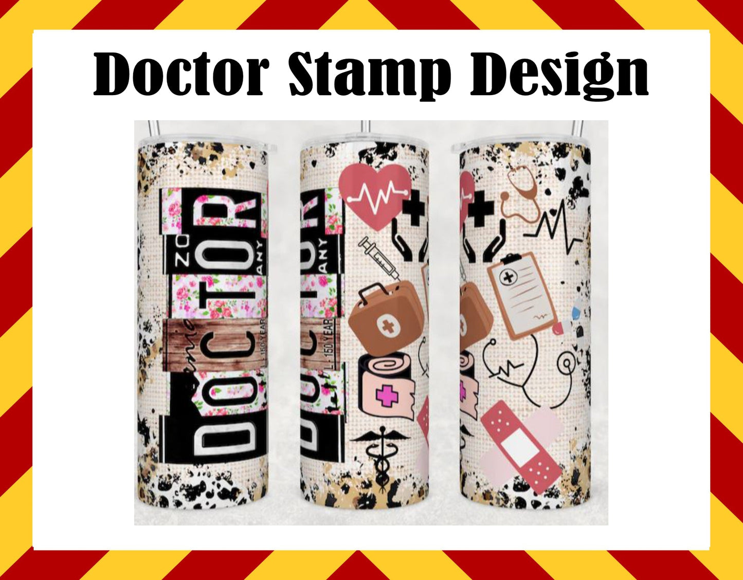 Stainless Steel Cup - Doctor Stamp Design