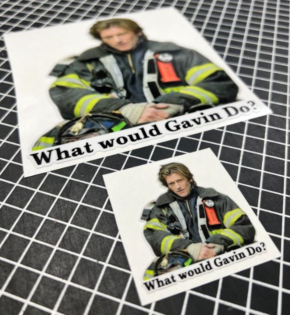 Window Sticker & Hard Hat Sticker -What would Gavin Do Rescue Me Decals