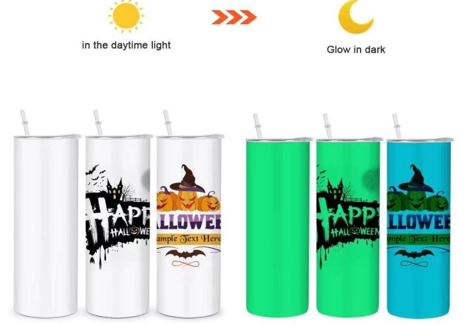 Stainless Steel Cup - Happy Camping Glow in the Dark Design Hot/Cold Cup
