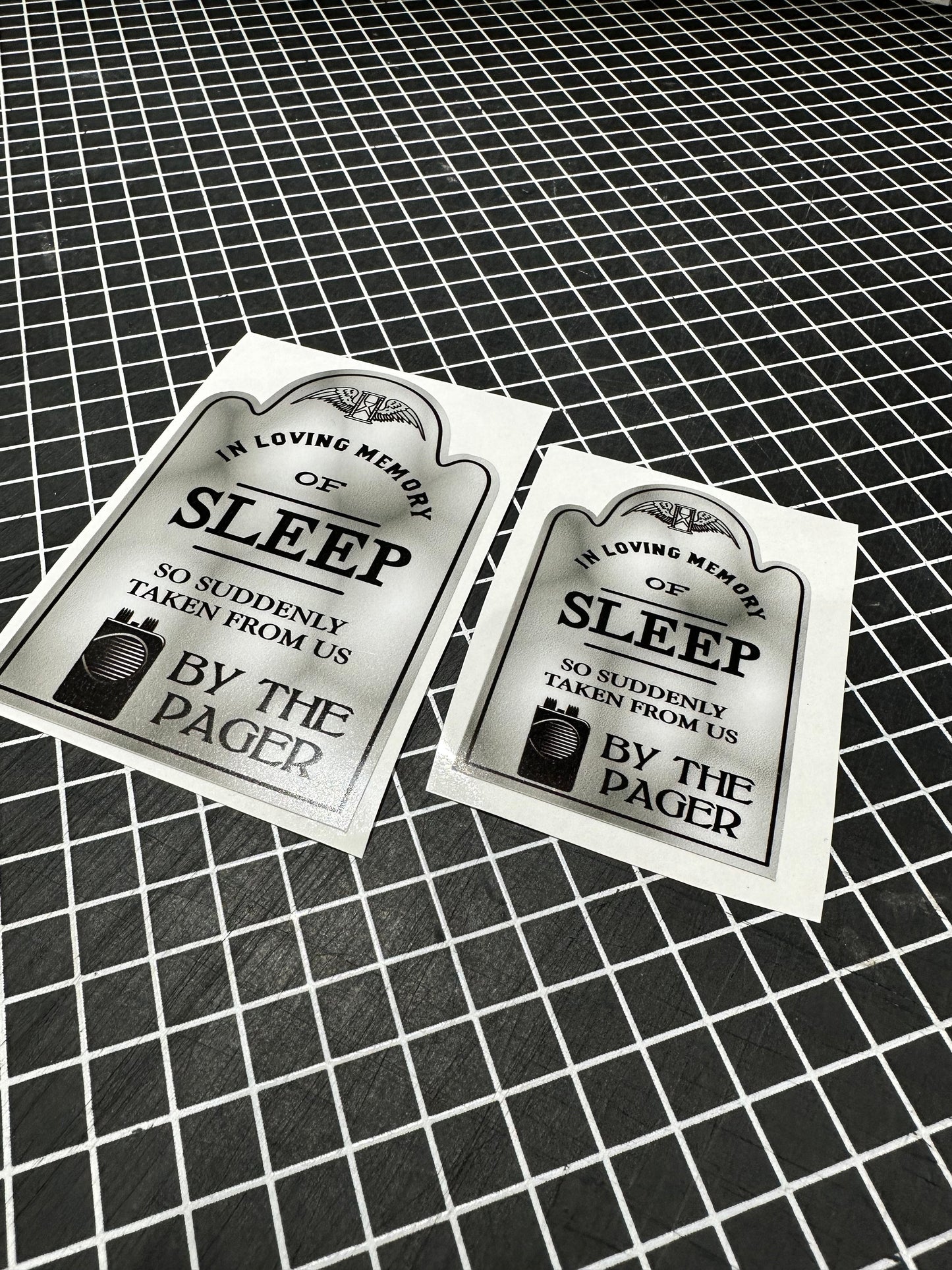 Window Sticker & Hard Hat Sticker -Memory of sleep by pager set of decals