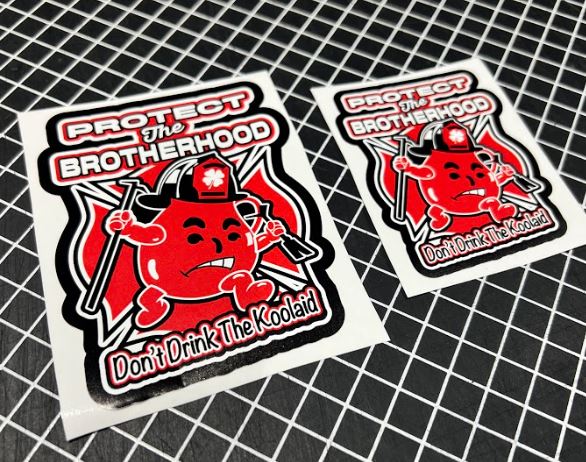 Window Sticker & Hard Hat Sticker -Don't Drink the Kool Aid Set of 2 Firefighter Decals