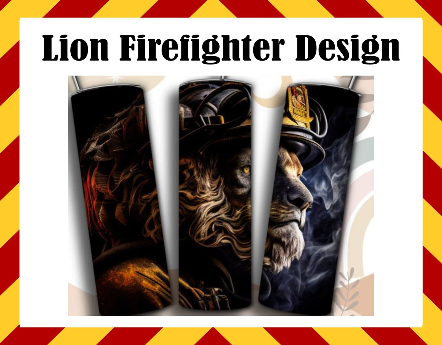 Drinkware Water Cup - Lion Firefighter Design