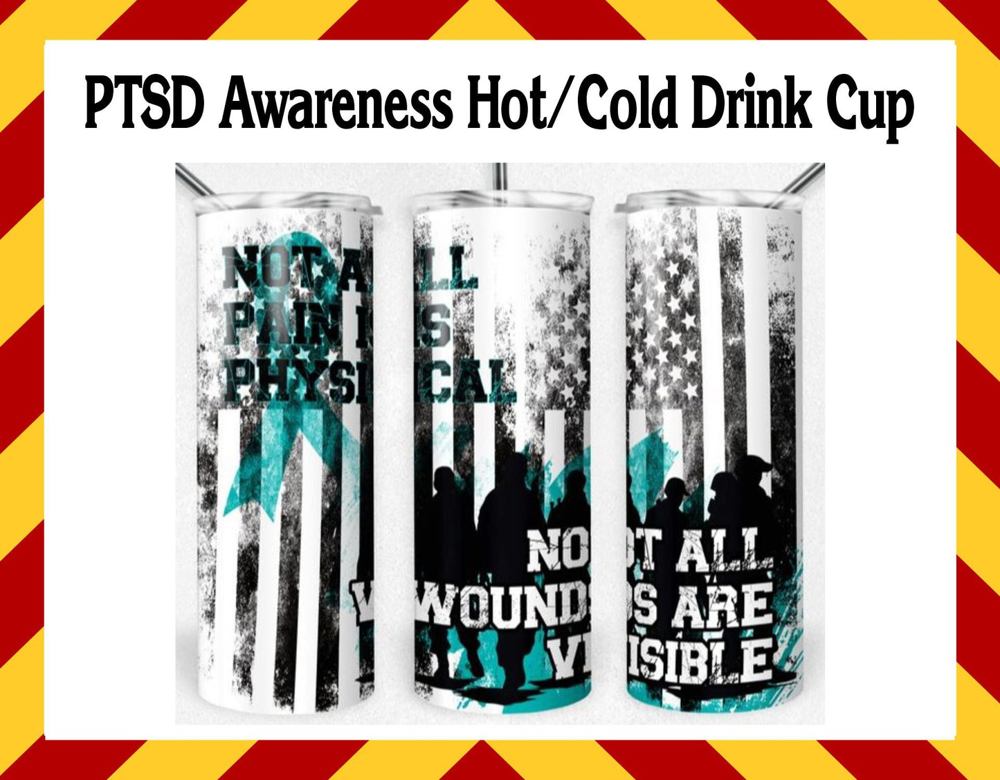 Stainless Steel Cup - PTSD Awareness Design Hot/Cold Cup