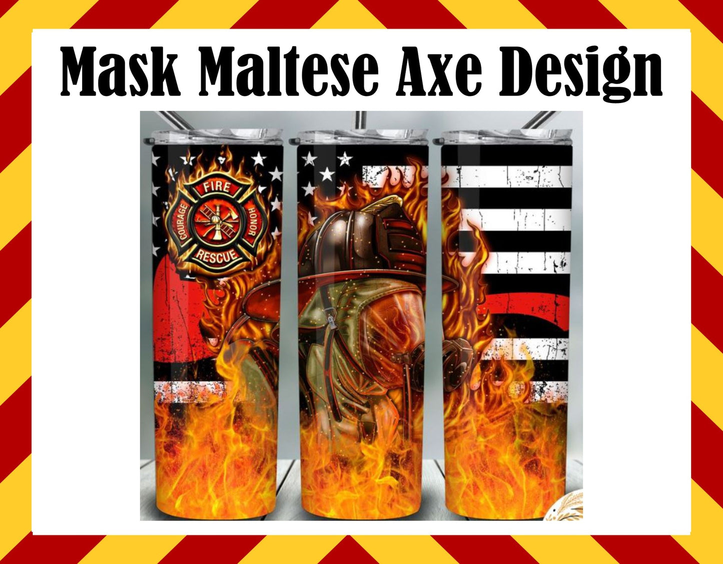 Stainless Steel Cup - Mask Maltese Axe Hot/Cold Cup
