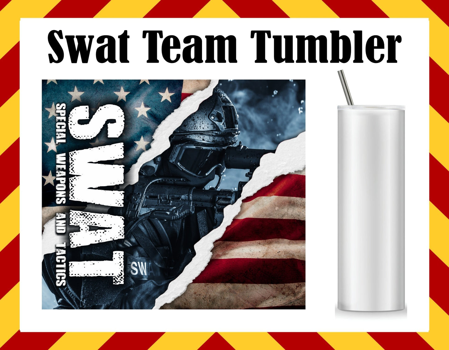 Stainless Steel Cup - Swat Team Design Hot/Cold Cup