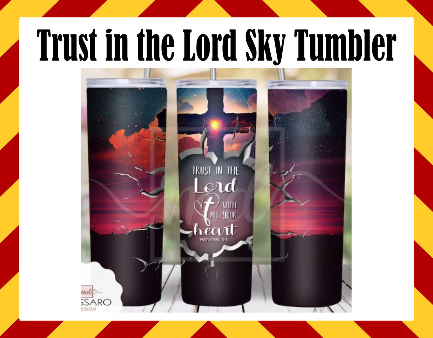 Stainless Steel Cup - Trust in the Lord Sky Design Hot/Cold Cup