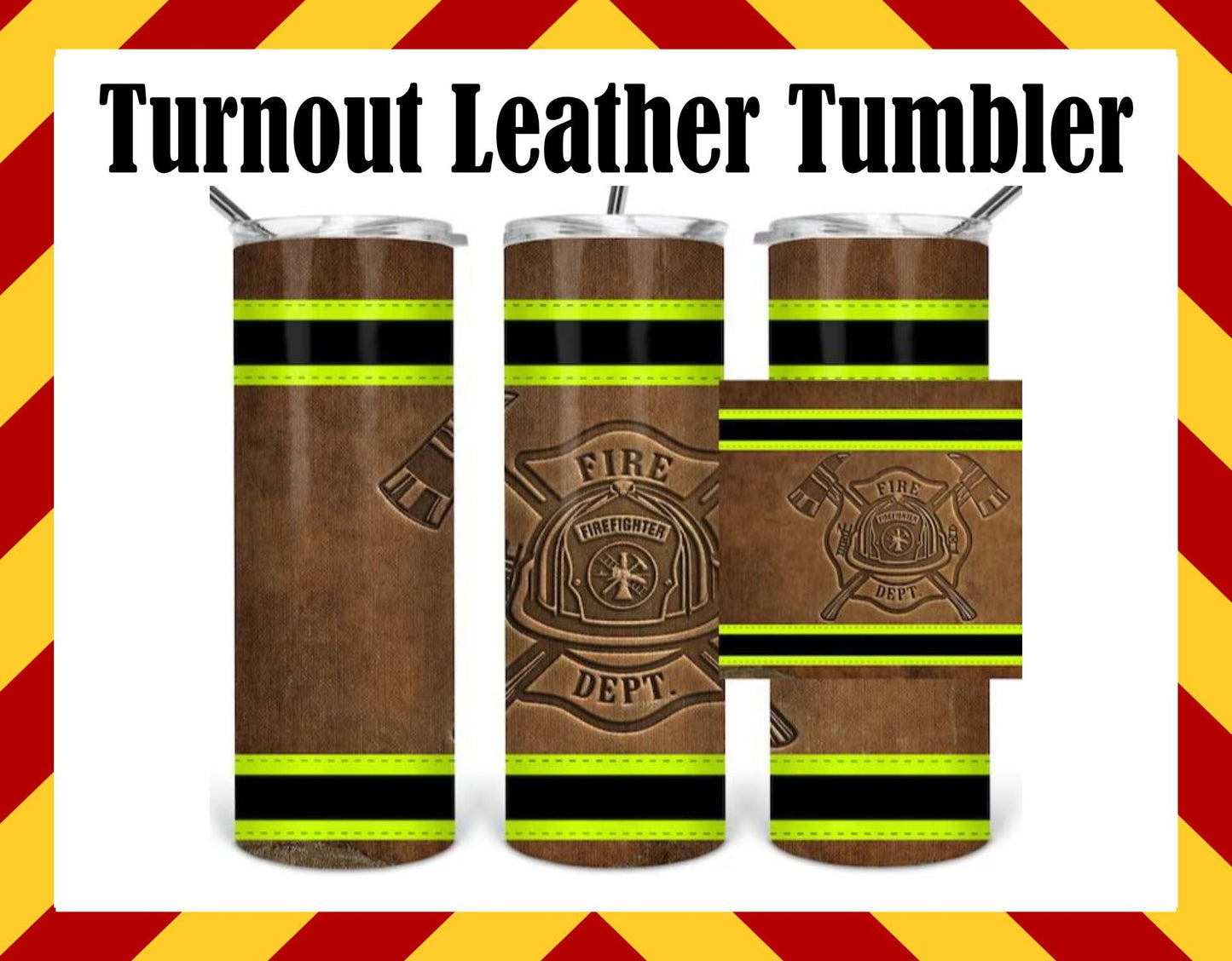 Stainless Steel Cup - Turnout Gear Leather Design Hot/Cold Cup