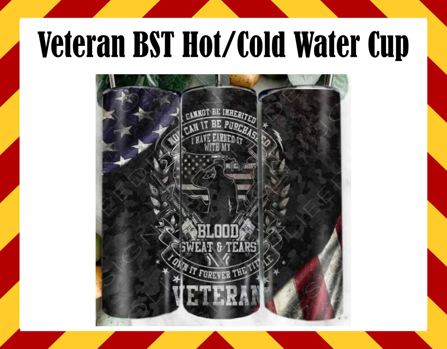 Stainless Steel Cup -  Veteran Tears Design Hot/Cold Cup