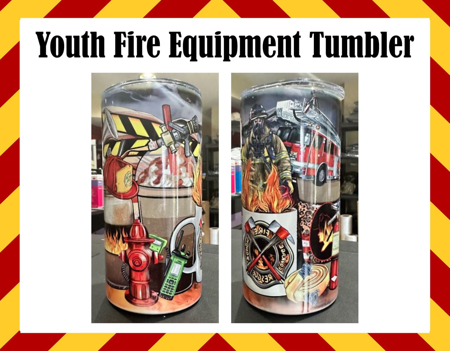 Stainless Steel Cup -  Youth Fire Equipment Firefighter Design Hot/Cold Cup